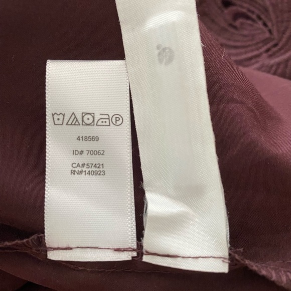 LOFT Women's Sz 2 Wine Burgundy Lace Shift Dress Cocktail Party 3/4 Sleeve - Picture 7 of 9